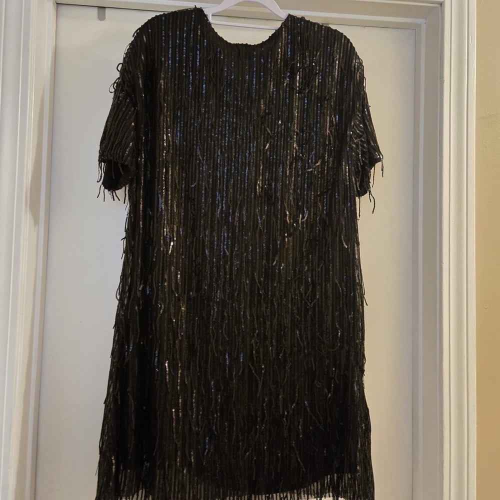 Zara black sequin dress